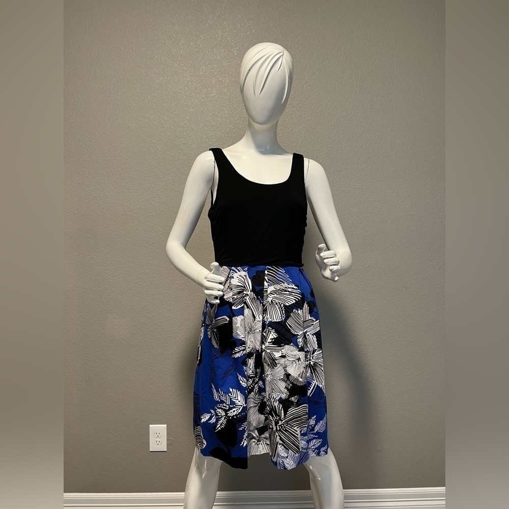 SPENSE Women's Midi Blue and
Black Dress